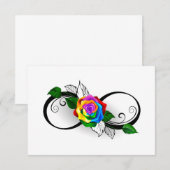 Infiniteitssymbool met regenboogRoos RSVP Kaartje (Voorkant / Achterkant)