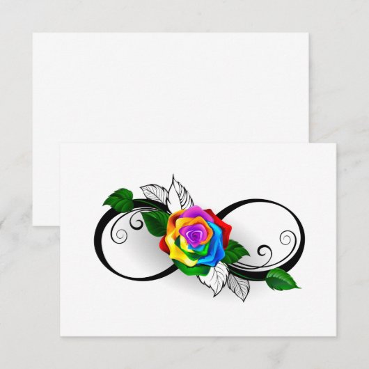 Infiniteitssymbool met regenboogRoos RSVP Kaartje (Voorkant / Achterkant)