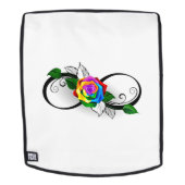 Infiniteitssymbool met regenboogRoos Rugtassen (Verwijderbaar gezicht)