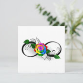Infiniteitssymbool met regenboogRoos Save The Date (Staand voorkant)