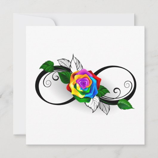 Infiniteitssymbool met regenboogRoos Save The Date (Voorkant)
