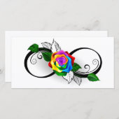 Infiniteitssymbool met regenboogRoos Save The Date (Voorkant / Achterkant)