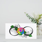 Infiniteitssymbool met regenboogRoos Save The Date (Staand voorkant)
