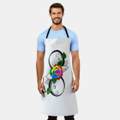 Infiniteitssymbool met regenboogRoos Schort (Gedragen)