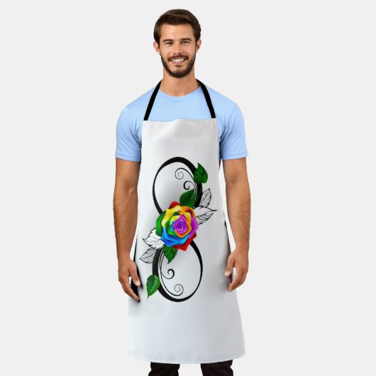Infiniteitssymbool met regenboogRoos Schort (Gedragen)