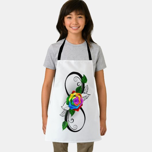 Infiniteitssymbool met regenboogRoos Schort (Insitu)