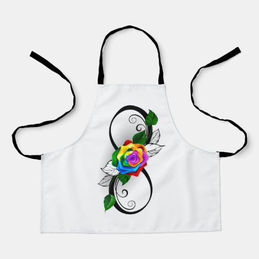 Infiniteitssymbool met regenboogRoos Schort (Voorkant)