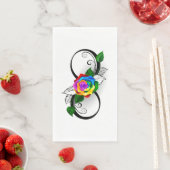 Infiniteitssymbool met regenboogRoos Servet (Insitu)