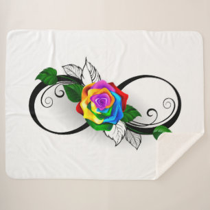 Infiniteitssymbool met regenboogRoos Sherpa Deken