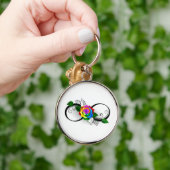 Infiniteitssymbool met regenboogRoos Sleutelhanger (Hand)