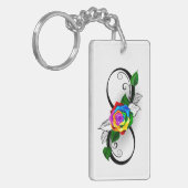 Infiniteitssymbool met regenboogRoos Sleutelhanger (Voorkant Links)