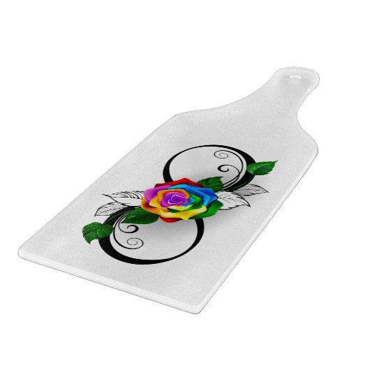 Infiniteitssymbool met regenboogRoos Snijplank (Hoek)