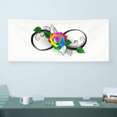 Infiniteitssymbool met regenboogRoos Spandoek (Beurs)