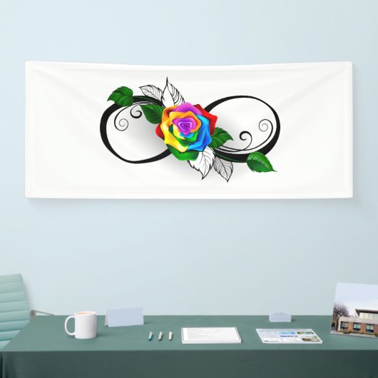 Infiniteitssymbool met regenboogRoos Spandoek (Beurs)