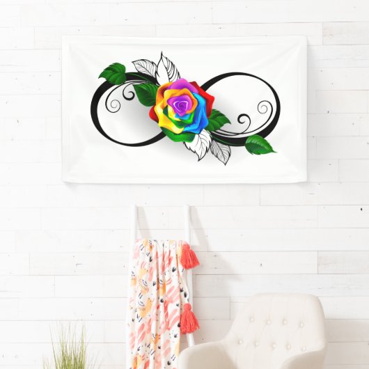 Infiniteitssymbool met regenboogRoos Spandoek (Insitu)