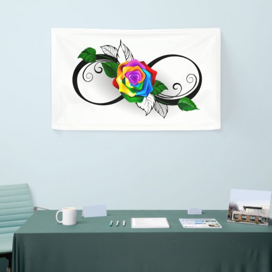 Infiniteitssymbool met regenboogRoos Spandoek (Beurs)