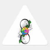 Infiniteitssymbool met regenboogRoos Sticker (Voorkant)
