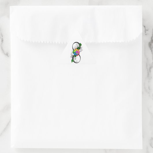 Infiniteitssymbool met regenboogRoos Sticker (Tas)