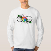 Infiniteitssymbool met regenboogRoos T-shirt (Voorkant)