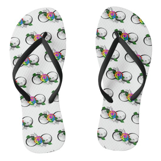 Infiniteitssymbool met regenboogRoos Teenslippers (Voetbed)