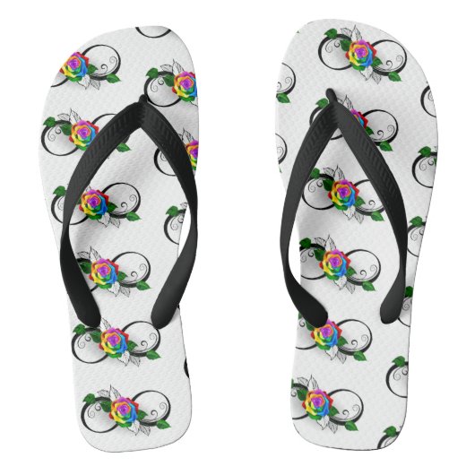 Infiniteitssymbool met regenboogRoos Teenslippers (Voetbed)