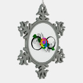 Infiniteitssymbool met regenboogRoos Tin Sneeuwvlok Ornament (Links)