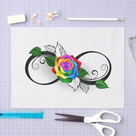 Infiniteitssymbool met regenboogRoos Tissuepapier (Craft)