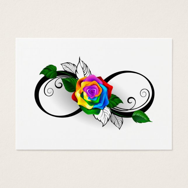 Infiniteitssymbool met regenboogRoos Visitekaartje (Voorkant)