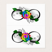 Infiniteitssymbool met regenboogRoos Visitekaartje (Buitenkant ongevouwen)