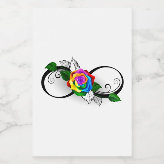 Infiniteitssymbool met regenboogRoos Voedselcontainer Etiket (Enkel label)