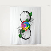 Infiniteitssymbool met regenboogRoos Wandkleed (Voorkant)