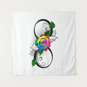 Infiniteitssymbool met regenboogRoos Wandkleed (Voorkant (horizontaal))