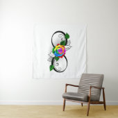 Infiniteitssymbool met regenboogRoos Wandkleed (In Situ (horizontaal))
