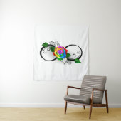 Infiniteitssymbool met regenboogRoos Wandkleed (In situ)