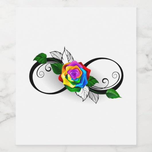 Infiniteitssymbool met regenboogRoos Wijn Etiket (Enkel label)