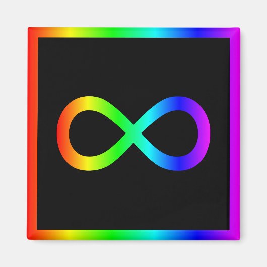 Infiniteitssymbool regenboog magneet (Voorkant)