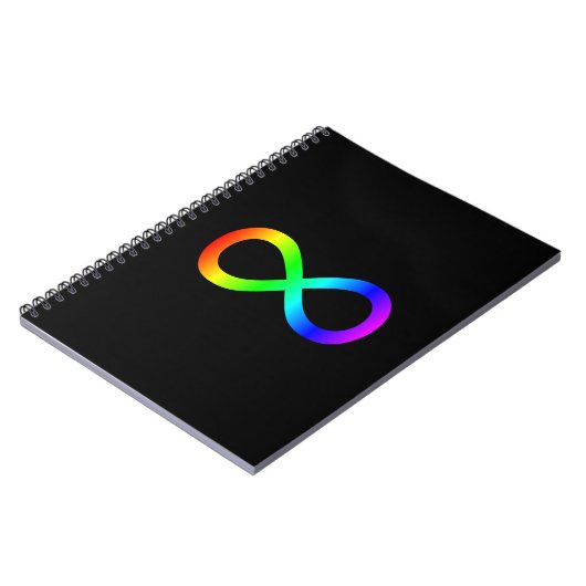 Infiniteitssymbool regenboog notitieboek (Linkerzijde)