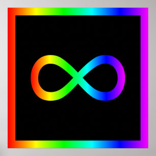 Infiniteitssymbool regenboog poster