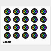 Infiniteitssymbool regenboog ronde sticker (Vel)