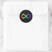 Infiniteitssymbool regenboog ronde sticker (Tas)