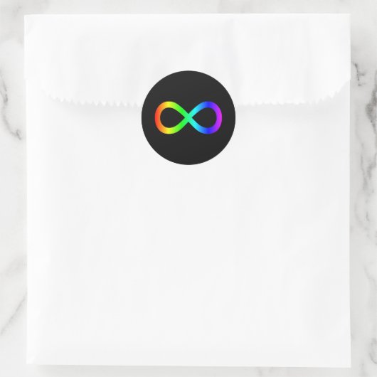 Infiniteitssymbool regenboog ronde sticker (Tas)