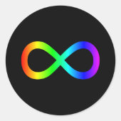 Infiniteitssymbool regenboog ronde sticker (Voorkant)