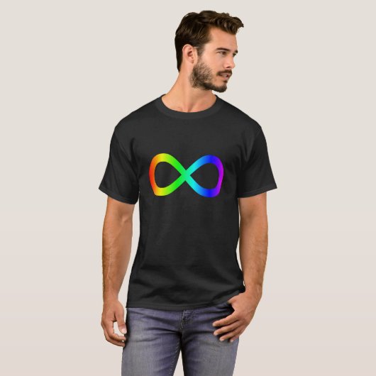 Infiniteitssymbool regenboog t-shirt (Voorkant volledig)