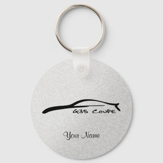 Infiniti G35 Coupe Silhouette Key-chain (zilver) Sleutelhanger (Voorkant)