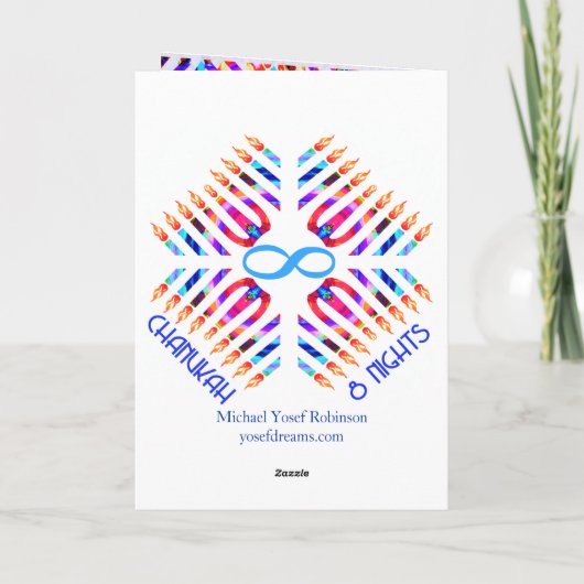 Infinity 8 nachten Chanoeka Kaarten (Achterkant)