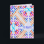 Infinity 8 nachten Chanoeka Kaarten<br><div class="desc">Abstract Chanoeka (Menorah) ontwerp met oneindigheidsymbool. 8 nachten. Chanoeka ontwerp.</div>