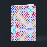 Infinity 8 nachten Chanoeka Kaarten<br><div class="desc">Abstract Chanoeka (Menorah) ontwerp met oneindigheidsymbool. 8 nachten. Chanoeka ontwerp.</div>