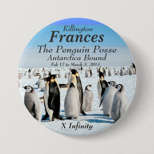 Infinity Antarctica feb 2013 Penguin Posse Ronde Button 7,6 Cm (Voorkant)