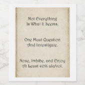 INFINITY BACK-label Wijn Etiket (Enkel label)