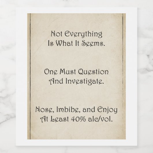 INFINITY BACK-label Wijn Etiket (Enkel label)